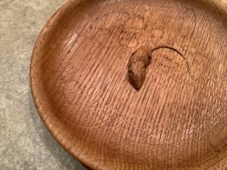 Robert Thompson Mouseman Solid Carved Oak Fruit Bowl - A Rare Thing 2