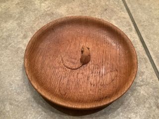 Robert Thompson Mouseman Solid Carved Oak Fruit Bowl - A Rare Thing 4