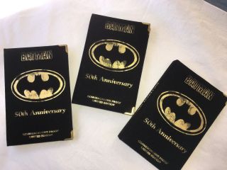 Dc Comics Batman 50th Anniversary 1989 Silver Coin 1 Troy Oz 999 Set Of 3 Rare