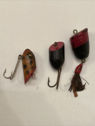 3 Vintage Lures - 1 Moonlight Trout Eat - Us - 2 Unknown Fishing Lures
