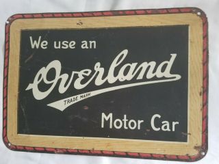 Rare Htf Overland Motor Car Advertising Tin Sign