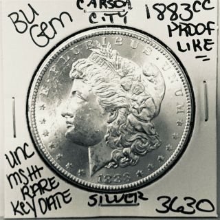 1883 Cc Bu Gem Morgan Silver Dollar Unc Ms,  U.  S.  Rare Key Coin 3630