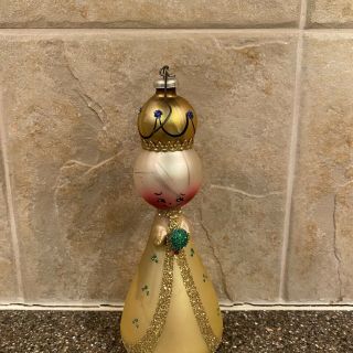 Vintage Italy De Carlini Like? Hand Blown,  Painted Glass Christmas Ornament