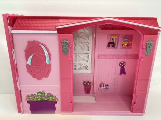 2007 Barbie My Perfect House Fold Up Pink Dollhouse Incomplete 2