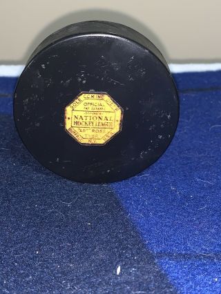 Vintage 1940’s Game National League Nhl Art Ross Hockey Puck Rare