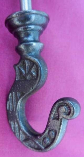 Antique Victorian / Eastlake Cast Iron Oil Lamp,  Plant Or Other Hook Circa 1875