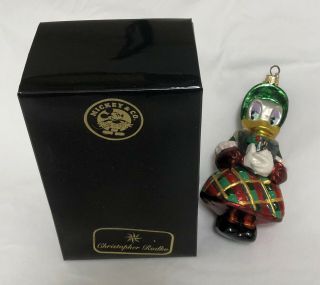 Rare Christopher Radko Disney Daisy Duck Caroler Christmas Glass Ornament 1998