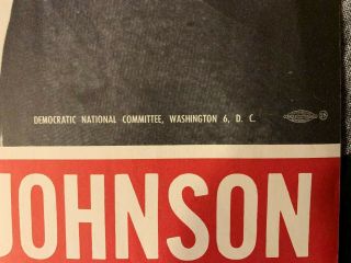 Rare Lyndon B.  Johnson (LBJ) campaign poster from 1960 JFK campaign 2