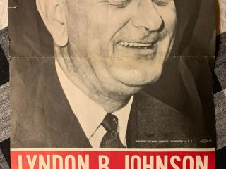 Rare Lyndon B.  Johnson (LBJ) campaign poster from 1960 JFK campaign 3