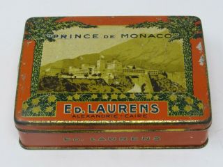 Antique Ed.  Laurens 100 Cigarettes Tin Box With Tissue Tobacco