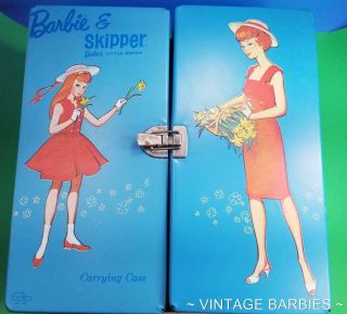 Rare Barbie & Skipper Doll Blue Spp Case Htf Vintage 1960 