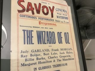 The wizard of oz release savoy cinema Film poster may 1940 very rare 2