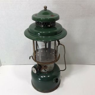 Vintage Green Double Mantle Coleman Lantern Model 220f Dated 10/61