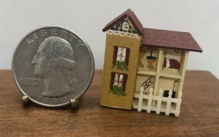 Dollhouse Minuatures Handpainted Wooden Mini Dollhouse By Karen Gibbs 1979