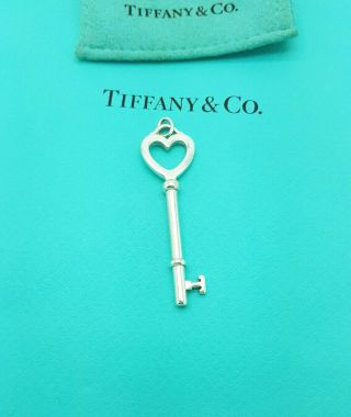 Tiffany & Co.  Very Rare Silver 2 " Large Open Heart Key Pendant Charm Only