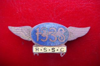 Rare 1938 Harringay Speedway Supporters Club Enamel Wings Badge Made By Caxon