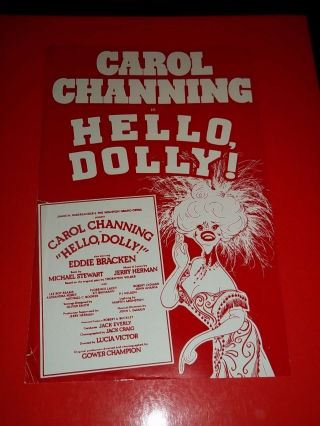 Hello Dolly,  Rare 1978 Pre - Opening On Broadway Revival Flyer,  Carol Channing