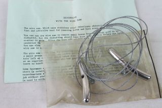 Vintage Dehorning Cattle Horn Wire Saw Stainless Steel Veterinary Tools Rare