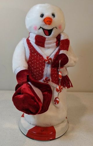 Gemmy Frosty The Snowman Dancing Spinning Snowflake Rare - Peppermint Twist