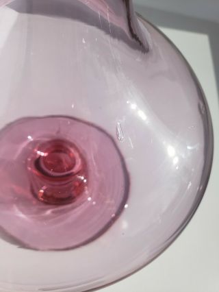 Blenko Rose Pink Glass Decanter 6212 S EUC MCM Vintage Retro w/ Stopper RARE 5