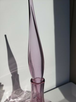 Blenko Rose Pink Glass Decanter 6212 S EUC MCM Vintage Retro w/ Stopper RARE 6
