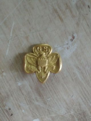 Rare 1/20 10k Gold Traditional Girl Scout Membership Pin Eagle Full Sized