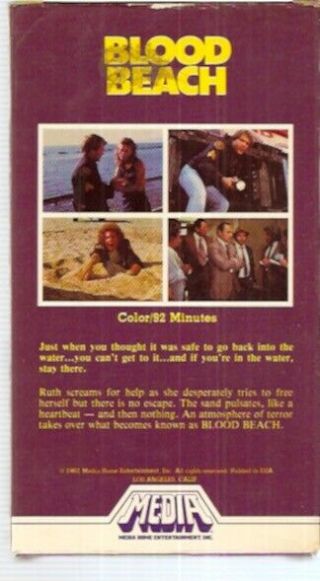 Blood Beach - Media Home Entertainment (VHS) Rare Cult Classic 1981 Horror 2