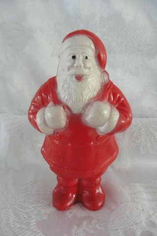 Vintage Antique Irwin Hard Plastic Santa Claus Candy Container 4 1/2 "