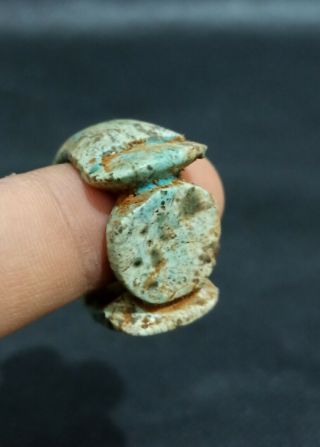 Rare Faience Ring Egyptian Antique Amulet Ancient Domination Figurine