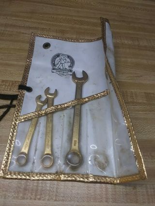 Vintage Bonney Tools 3 Piece Wrench Set,  Chrysler Corp Master Tech 1960s Rare Dh