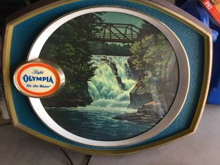 Rare Vintage Olympia Beer Lighted And Motion Display Advertising Sign.