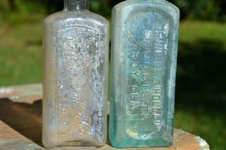 2 Rare Troy,  Alabama Medicine / Druggist / Ala Bottles