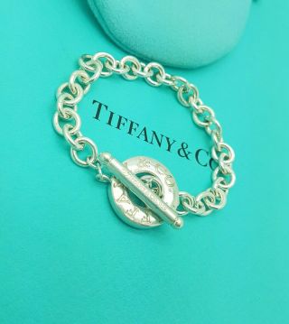 Tiffany & Co.  Rare Toggle Logo Charm 7.  5 Inches Sterling Silver Bracelet 2