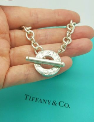 Tiffany & Co.  Rare Toggle Logo Charm 7.  5 Inches Sterling Silver Bracelet 5