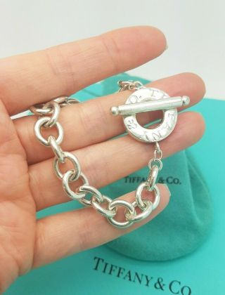 Tiffany & Co.  Rare Toggle Logo Charm 7.  5 Inches Sterling Silver Bracelet 6