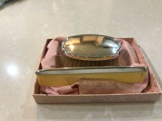 Vintage Sterling Silver Babies Hair Brush & Comb Set Never Used/origin Box