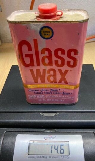 Vintage Gold Seal Glass Wax Glass And Metal Cleaner 16 Oz Pink Tin Almost Full
