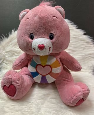 Care Bears Pink Hopeful Heart Bear 19” Plush Large Rare Stuffed Animal