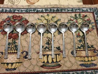 National Silver Plate,  Inauguration,  Set Of 8 Formal Dessert Spoons.  1948