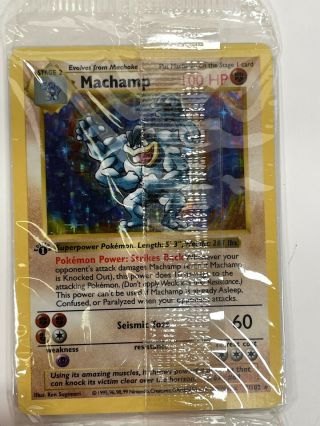 Machamp HOLO 1st Edition Shadowless Pokemon Card 8/102 Base Set Factory 4
