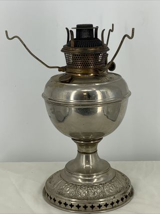 The B&h Bradley & Hubbard Antique Kerosene Oil Lamp Font Estate Find