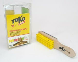 Vintage Toko Racing Alpine Ski Skiing World Cup Wax And Wire Brush Set Open Rare