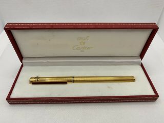 Vtg Les Must De Cartier Gold Plated Mechanical Pen With Red Lacquer Rare