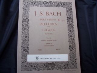 Vintage,  Antique,  Piano,  Music,  Book,  J.  S.  Bach,  48 Preludes,  Fugues,  Advanced