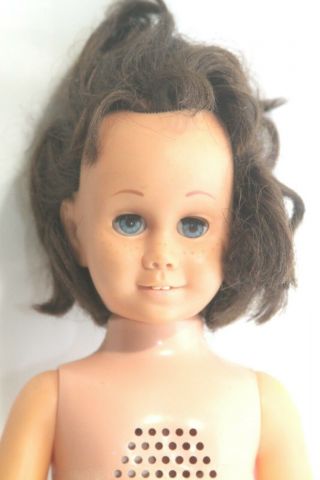 Vintage 1962 Brunette Blue Eyes Chatty Cathy Doll Parts Or Repairs Rare 20 Inch