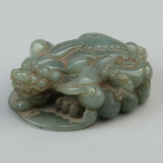 Chinese Exquisite Handmade Brave Troops Carving Jadeite Jade Statue