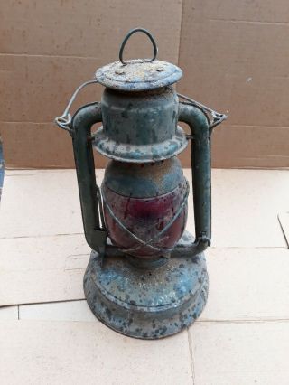 Antique Lantern.  Shapleighs Hardware Co.  St.  Louis.  Red Glass.