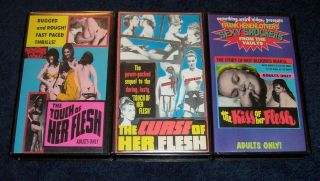 The Kiss Of Her Flesh/curse/touch (3) Vhs Swv Horror Something Weird Video Rare