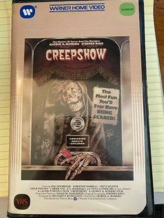 Creepshow Warner Home Video Clamshell Vhs Horror Stephen King Vintage Cult Rare