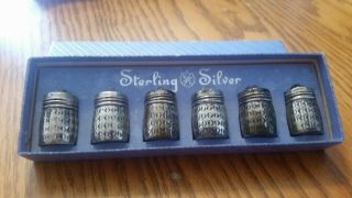 Sterling Silver Salt And Pepper Shakers Vintage.  Set Of Six.